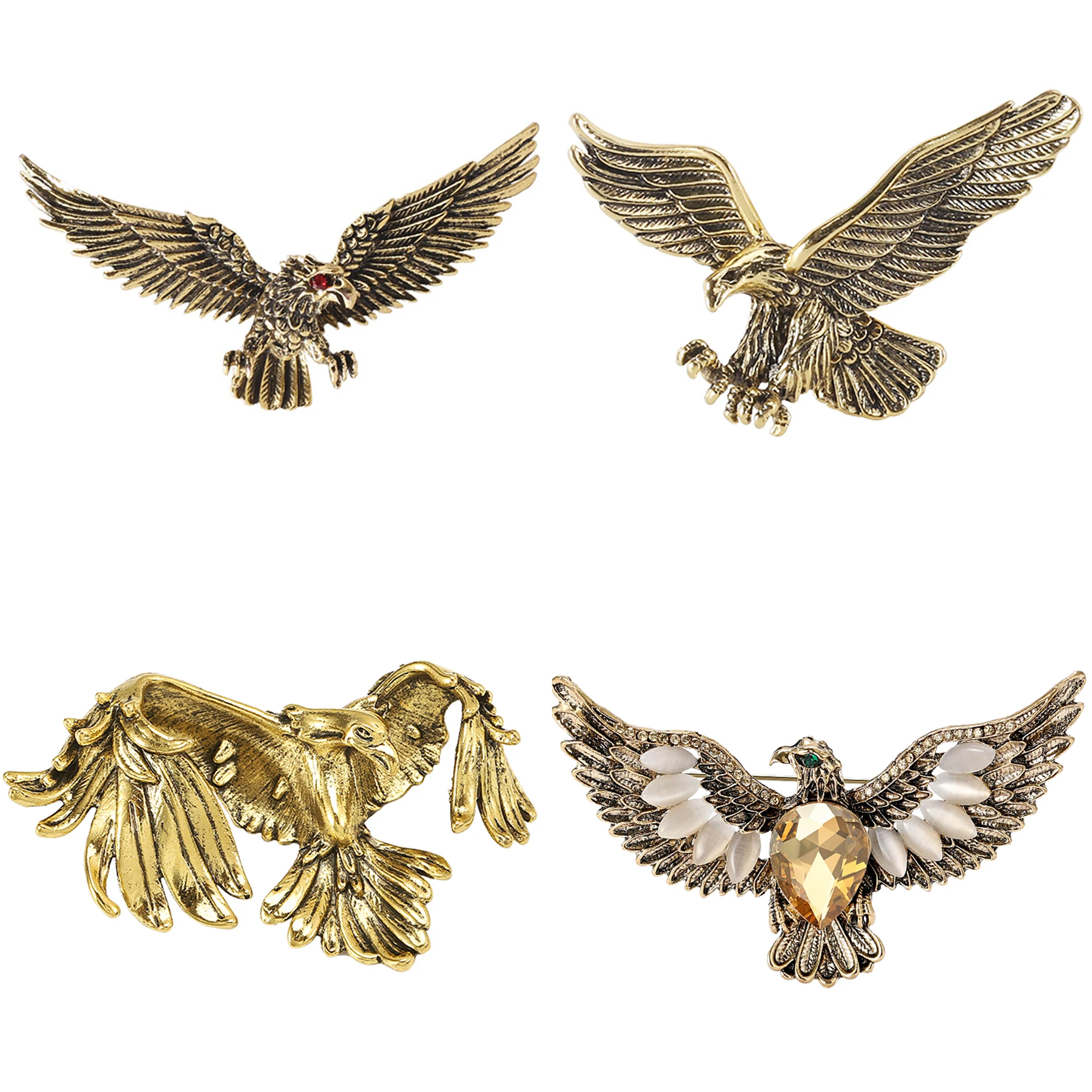 Women'S Accessories Categories - Emaille-Adler-Broschen für Damen, Unisex, Strass, Tier,
