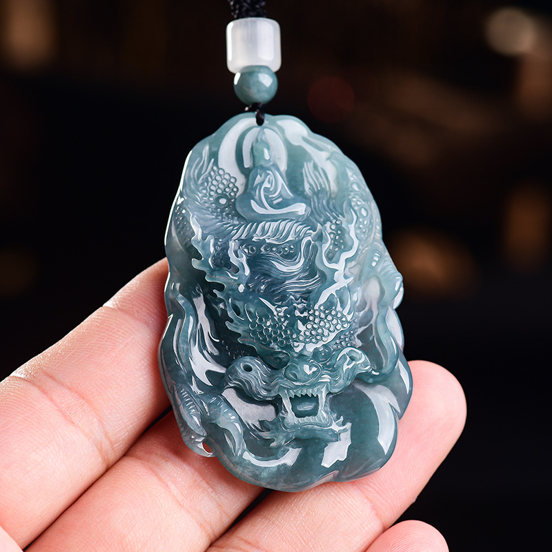 Women'S Accessories And Jewelry - Natürliche burmesische Jadeit-Drachen-Anhänger-Halskette, Vintage-Designer-Mode, echter Jade-Luxus-Schmuck,