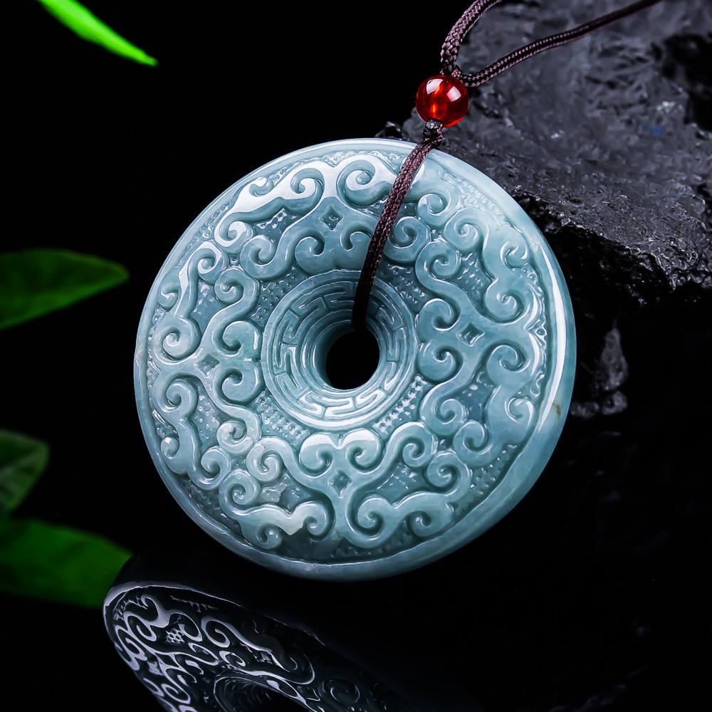 Women'S Accessories And Jewelry - Natürliche burmesische Jadeit-Blumen-Anhänger-Halskette, Vintage-Designer-Schmuck, luxuriöse Accessoires,