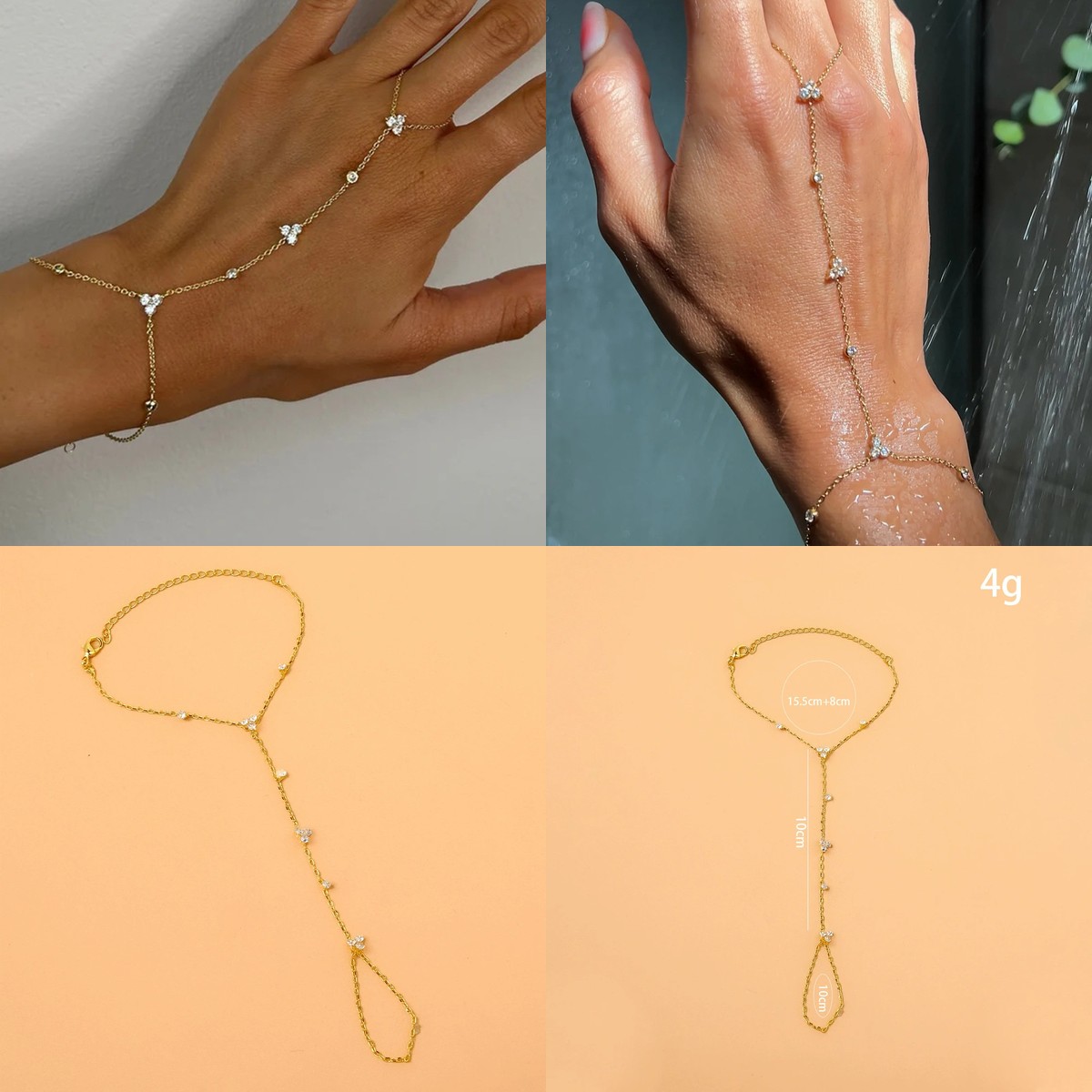 Women Accessories In Amazon - Kristall-Fingerkette für Amazon – Minimalistischer geometrischer