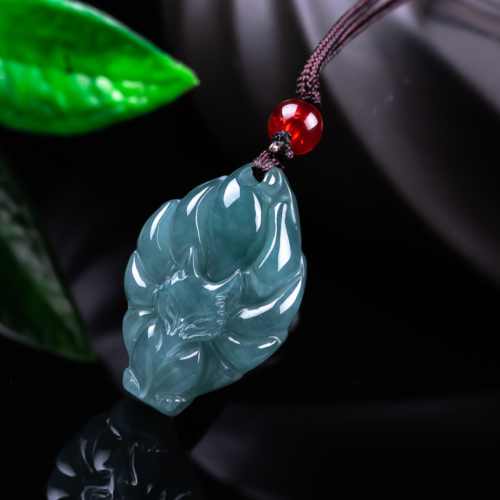 Women'S Accessories And Jewelry - Natürliche burmesische Jadeit-Fuchs-Anhänger-Halskette, Vintage-Accessoires, Edelstein, echter