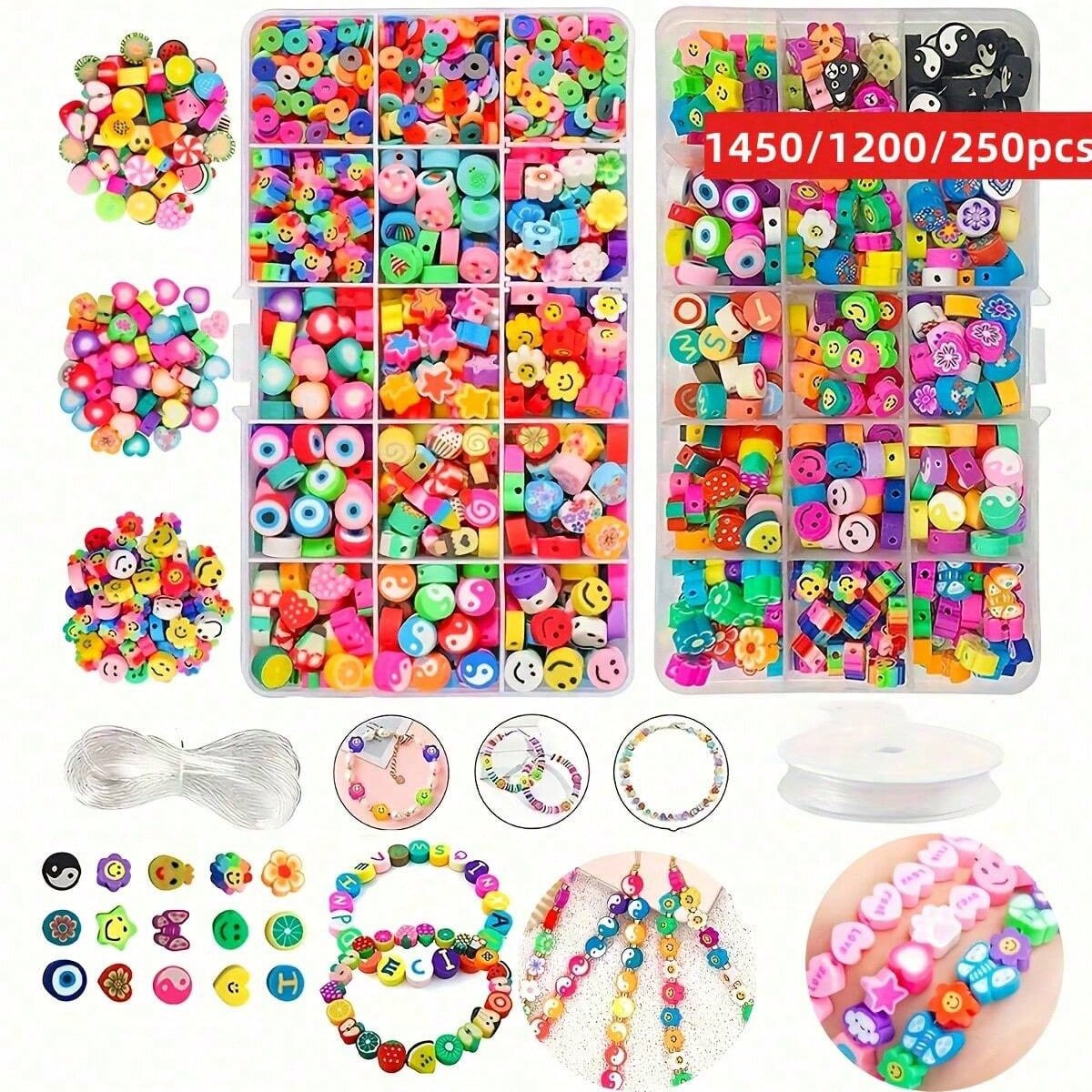 Women Accessories Bracelet - 1450/1200/250 Stück Polymer Clay Perlen Set,