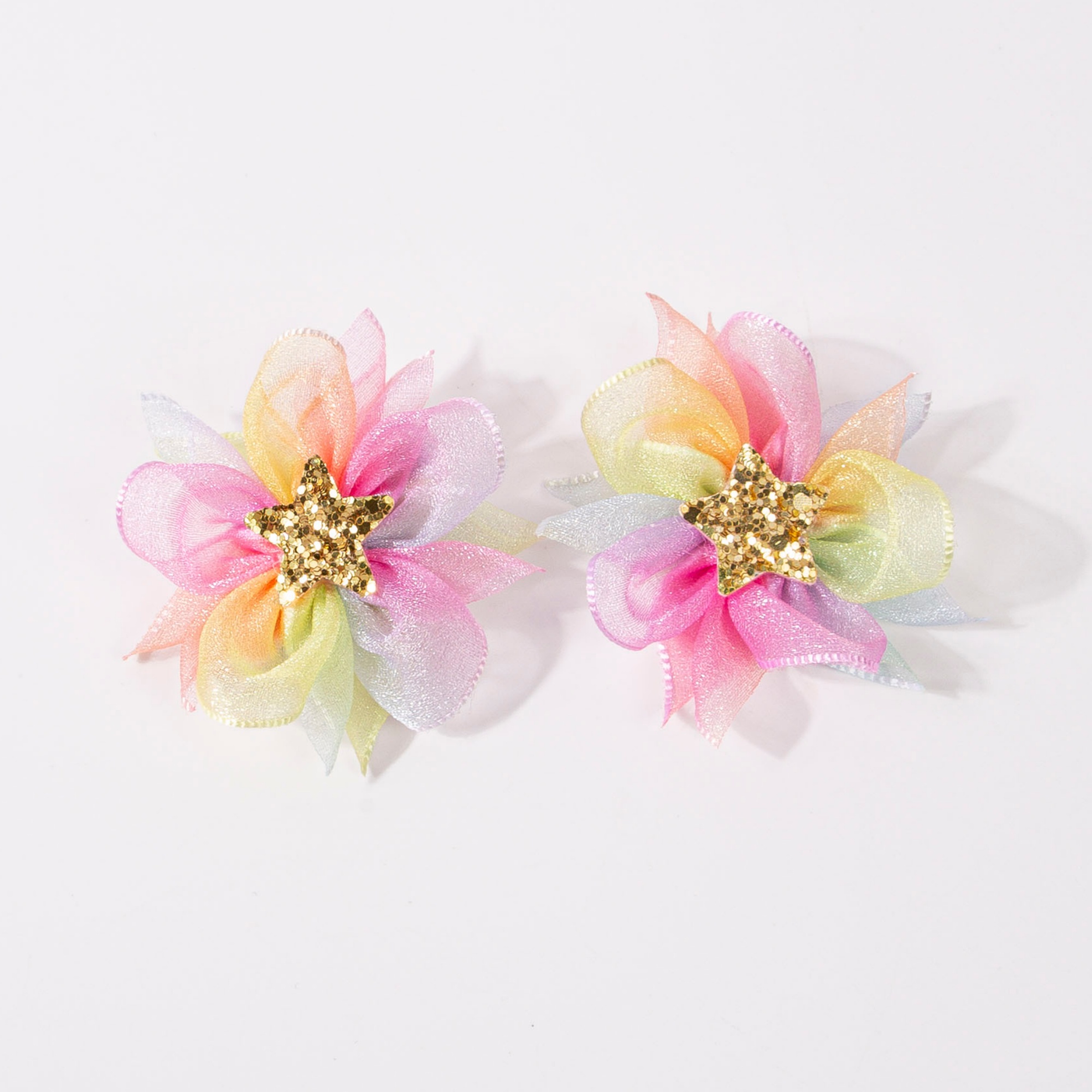 Women'S Accessories Rainbow Shops - 2/4 Farbverlauf-Haarspangen aus Regenbogen-Chiffon mit glitzernden