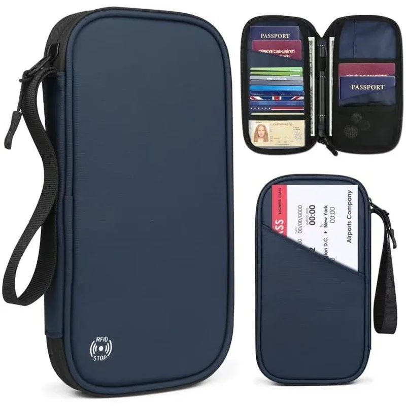 Women Accessories List - Leichte Familien-Reisepasshülle, Geldbörse, Oxford-Dokumenten-Organizer-Tasche mit Reißverschluss