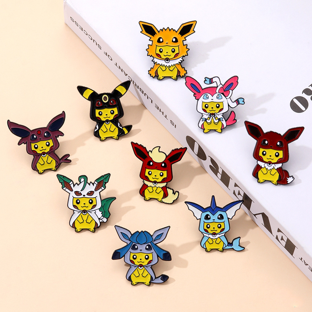 Women Accessories Sale - 9-teiliges Anime Pokemon Anstecknadel-Set, Niedliche Monster-Broschen