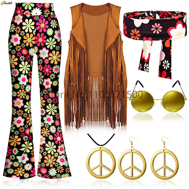 2023 Halloween Hippie Kostüm D – Women'S Accessories In The 70S Bewertung und Preis
