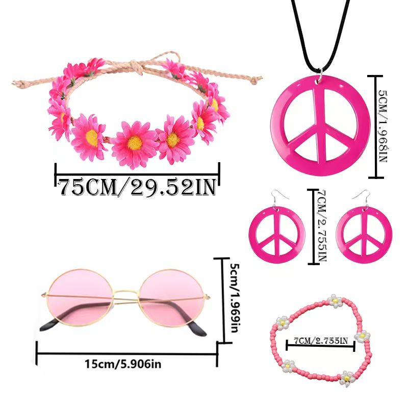 PESENAR Hippie-Kostüm-Zubehör- – Women'S Accessories In The 70S Bewertung und Preis