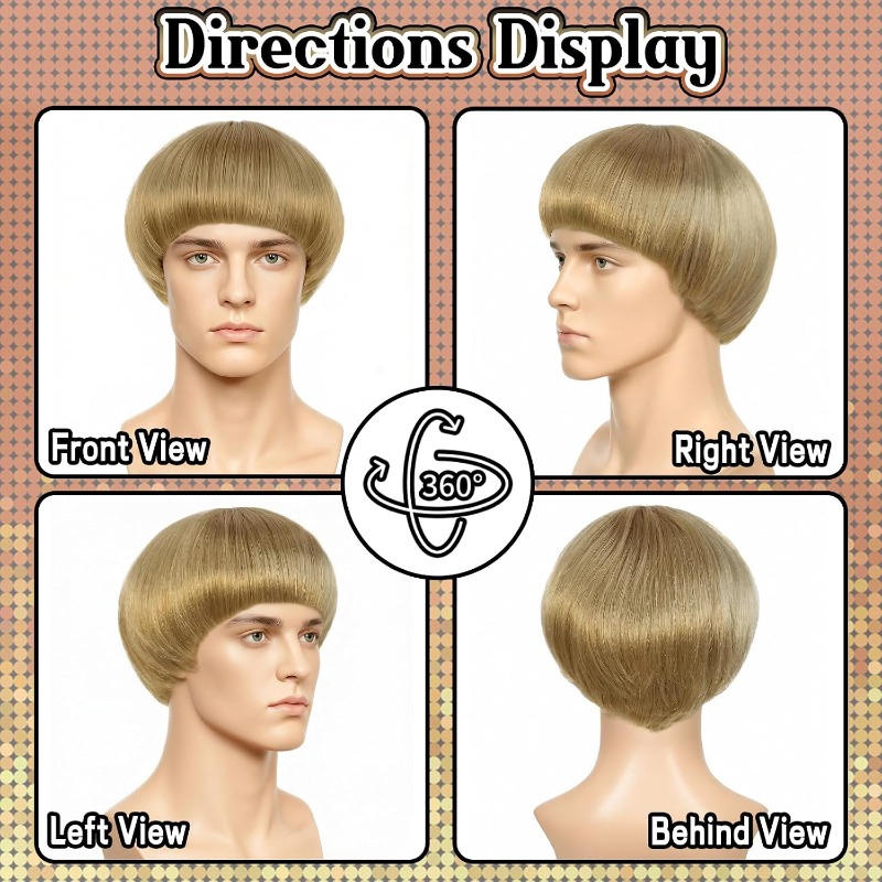 Kurze blonde Bowl-Cut-Perücke, – Women'S Accessories In The 70S Bewertung und Preis