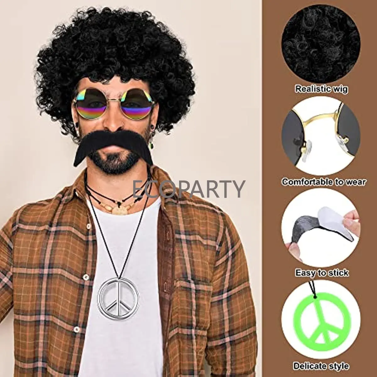 Hippie-Kostüm-Zubehör, 70er-Ja – Women'S Accessories In The 70S Bewertung und Preis