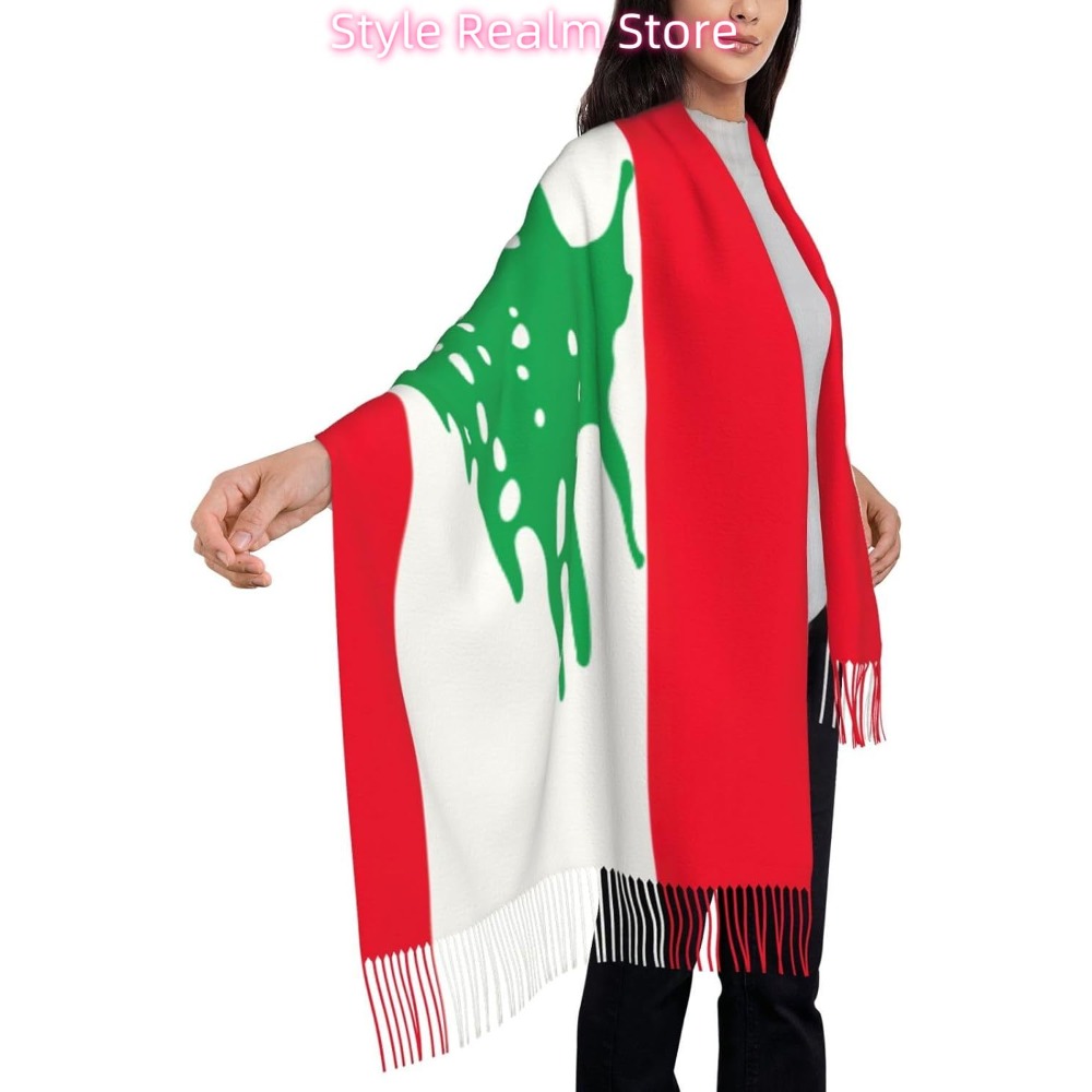 Polyester-Schal mit Flagge des – Women Accessories Lebanon Bewertung und Preis